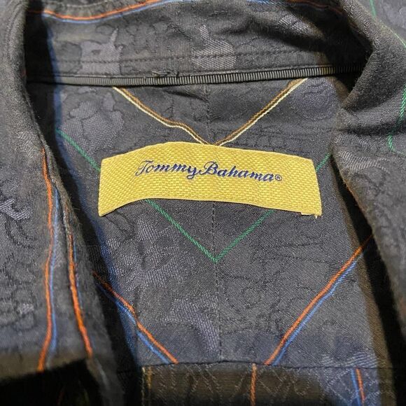 Tommy Bahama Cotton Silk Blue Floral Paisley Button Down Shirt Large - Picture 4 of 4